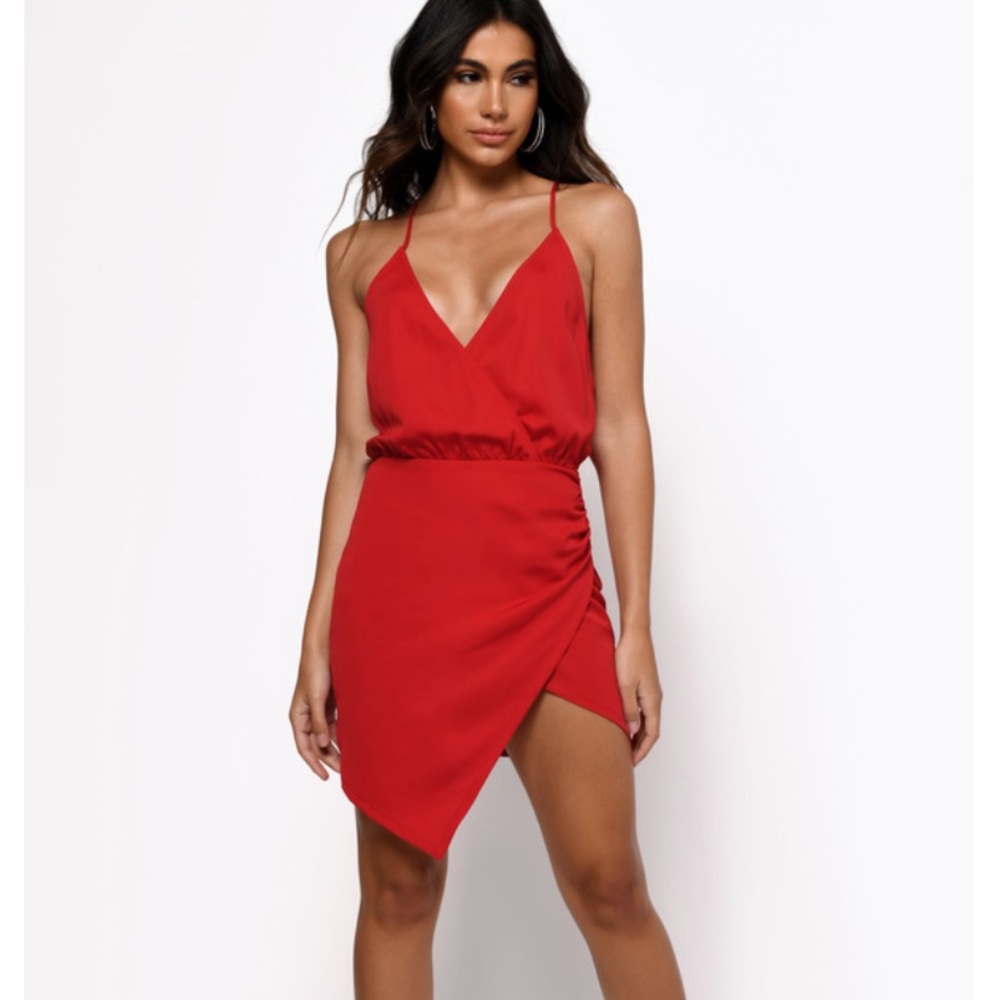 Tobi Red Wrap Dress